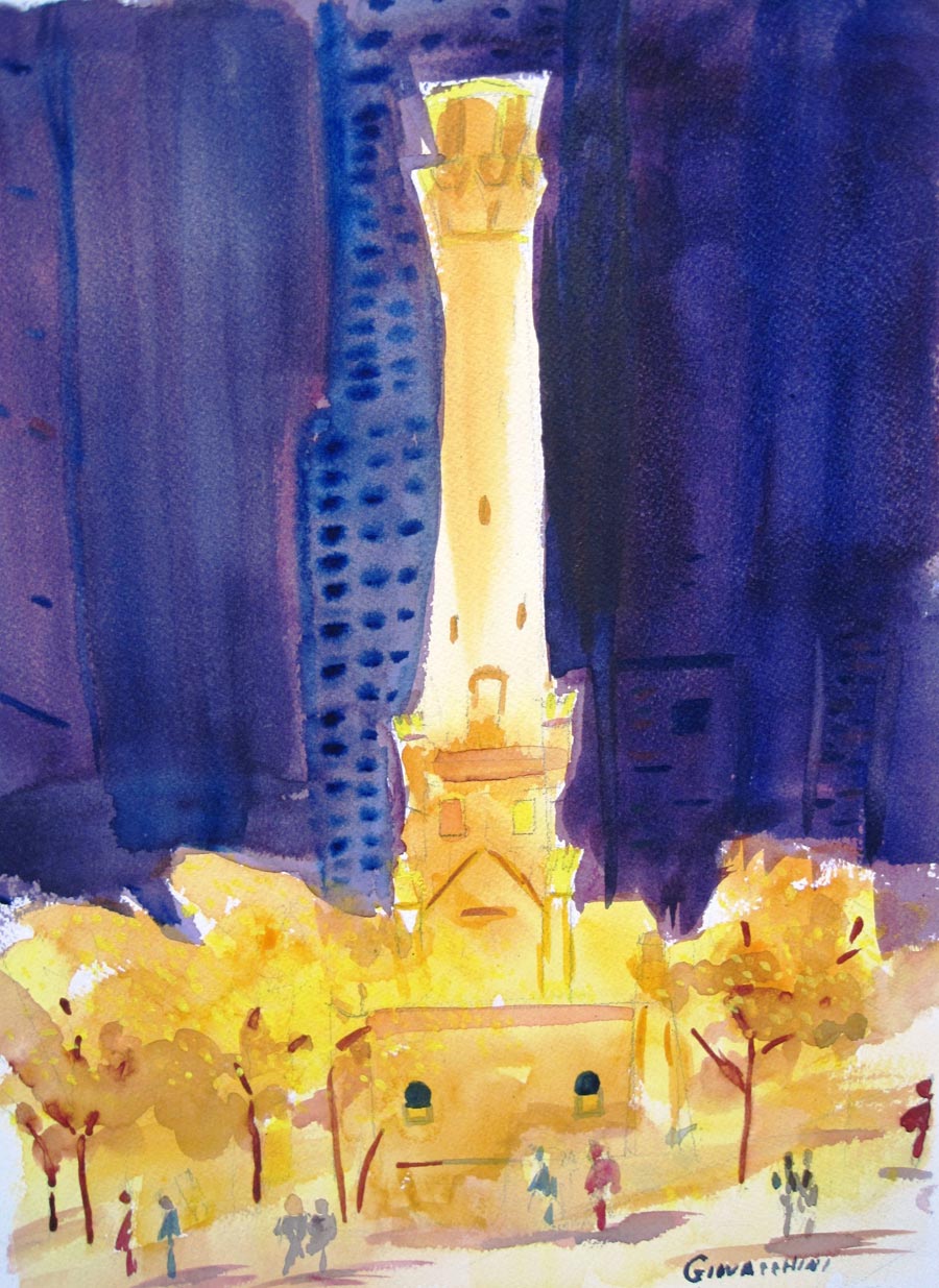 Water Tower at Night