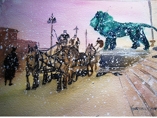 Art Institute Snowstorm
