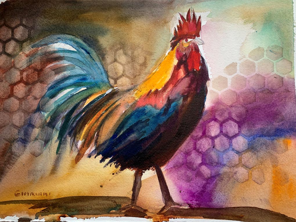 Rainbow Rooster | Cards by Carole