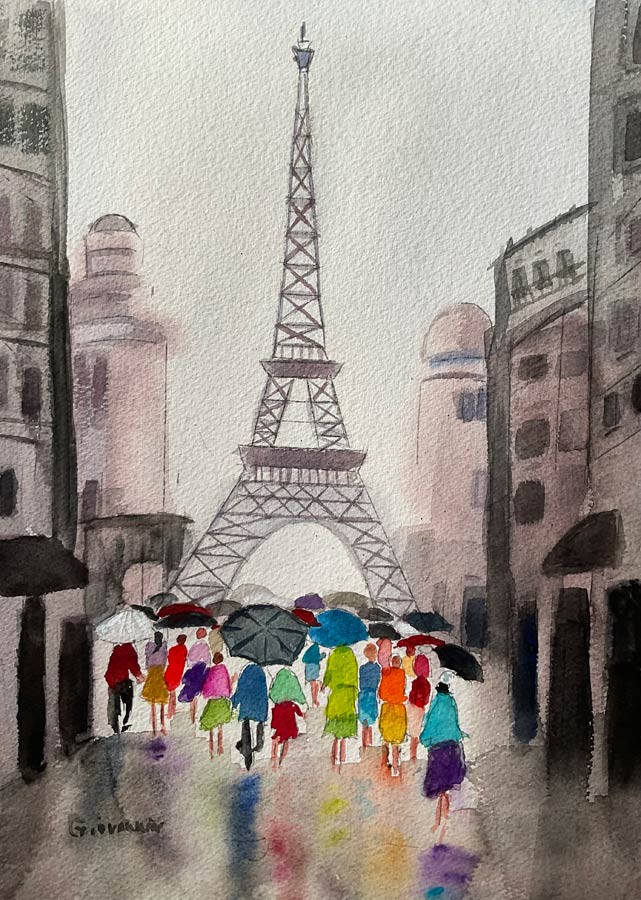 Rainbow Umbrellas in Paris
